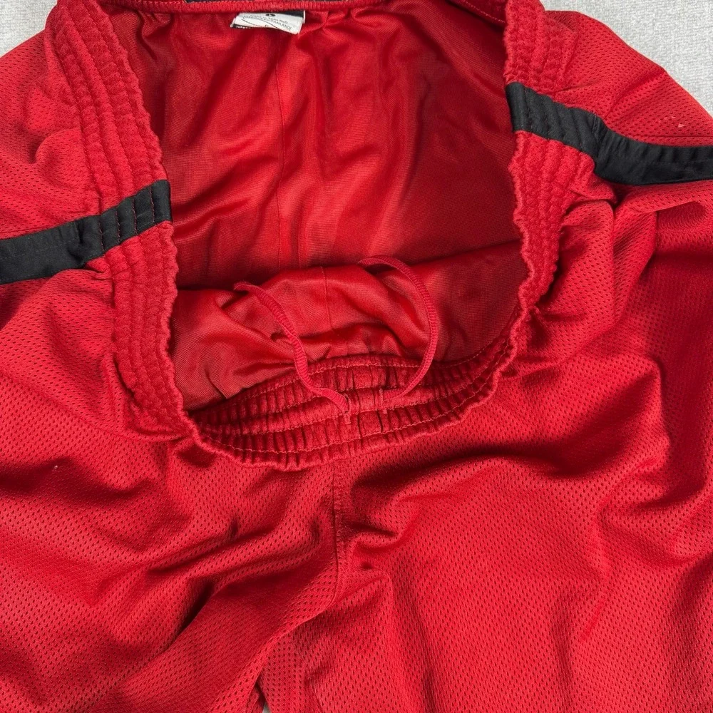 Nike Basketball Mesh Side Stripe Athletic Shorts Mens Large Red Polyester